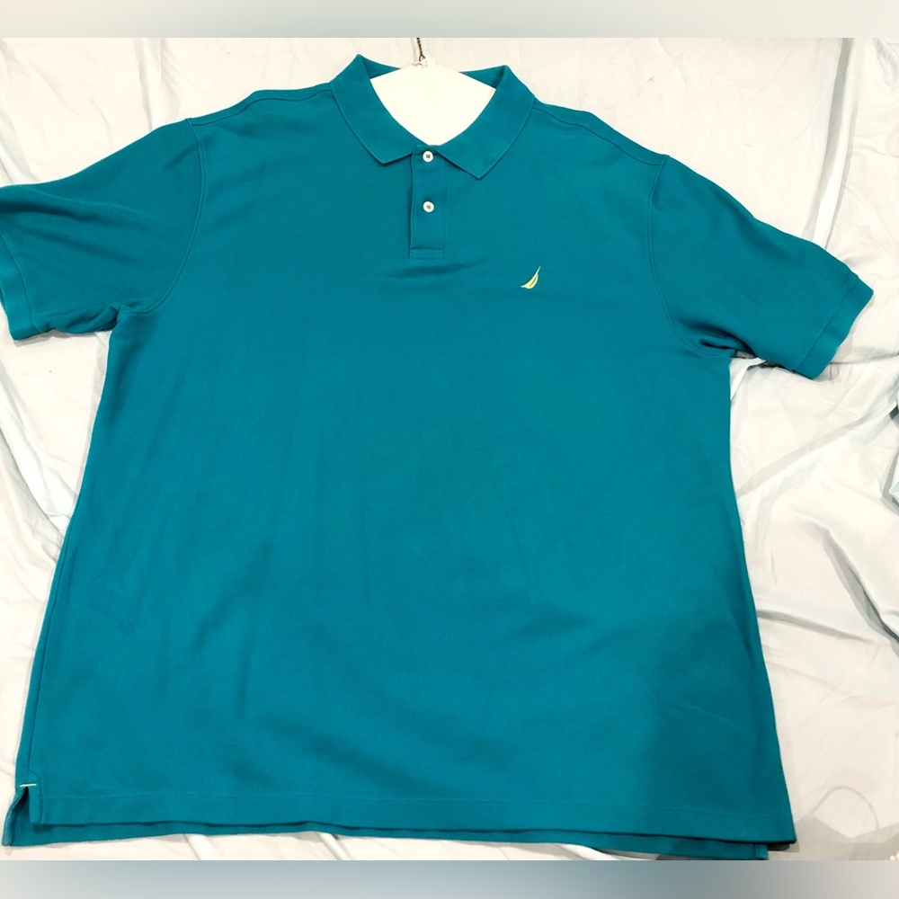 Nautica True Deck Polo Shirt. Turquoise size XXL
